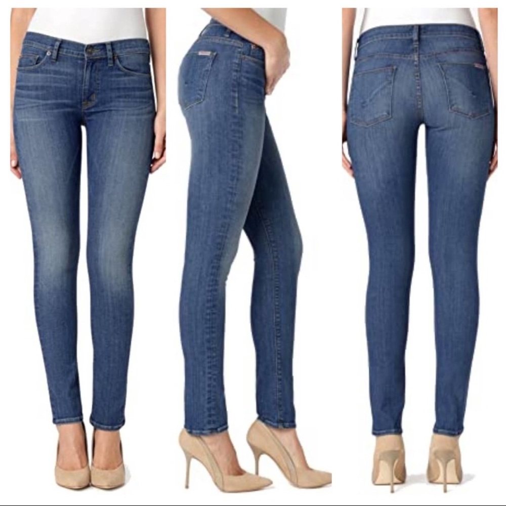 Hudson Shine Midrise Distressed Style Skinny Jeans Size 28